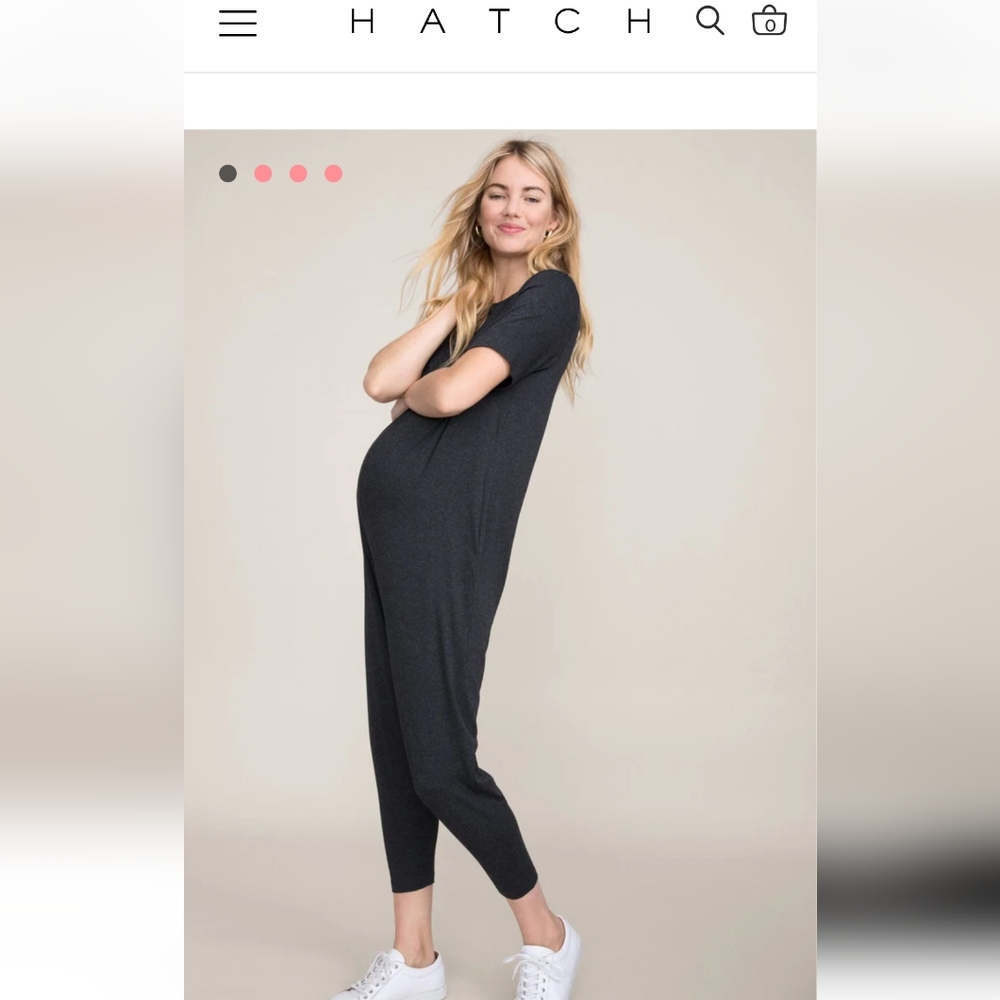 HATCH Maternity Walkabout Jumper Short Sleeve Black size 2 M